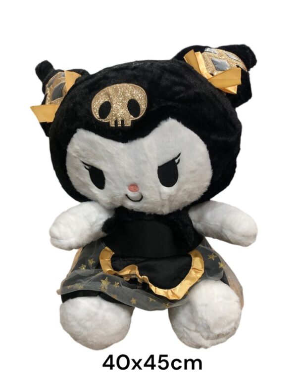 PELUCHE kuromi c/ vestido negro dorado 45cm