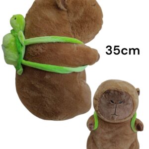 Capibara c/mochila tortuga de 35cm.