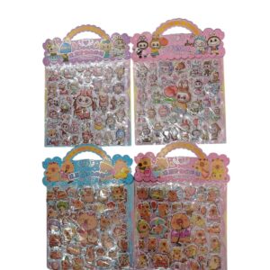 STICKER DOBLE HOJA 3D  LABUBU CAPIBARA 92121