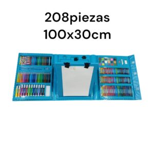 VALIJA ULTILE CON TABLE 208 PIEZAS CELESTE