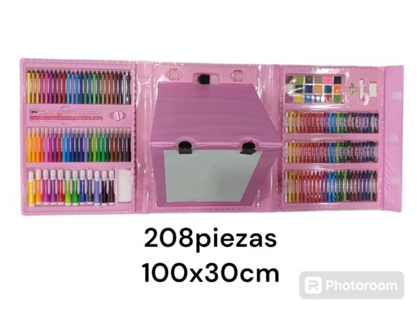VALIJA ULTILE CON TABLE 208 PIEZAS ROSA