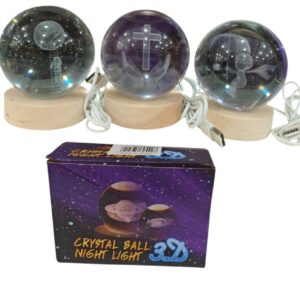 ESFERA CRISTAL LUZ VARIOS MOTIVOS 8CM 2538