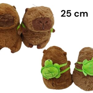 PELUCHE CAPIBARA CON TORTUGA 25 CM