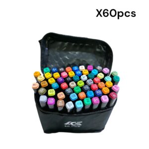 MARCADOR DOBLE PUNTA BOLSA NEGRO X60PCS