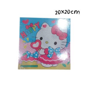 CUADRO PINTURA DIAMANTE DE HELLO KITTY 20X20CM