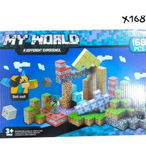 CUBO MAGNETICO DE MINECRAFT x168PCS AZUL