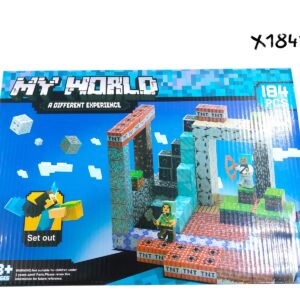 CUBO MAGNETICO DE MINECRAFT x184PCS AZUL