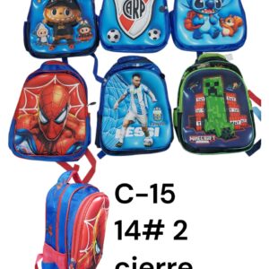 MOCHILA PERSONAJE 3D 14#C/2CIERRE NENE  C-15