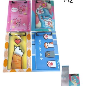 Anotador c/ carpeta tapa dura diseño de patita de gatito (MZ)