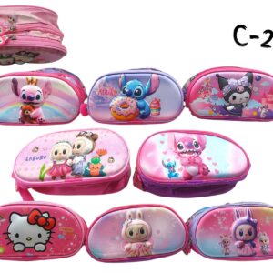 CARTUCHERA CURVA 3D TELA 2CIERRE PERSONAJES NENA C-2