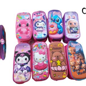 CARTUCHERA RECTANGULA 3D CUERINA 2 CIERRES NENA C-7