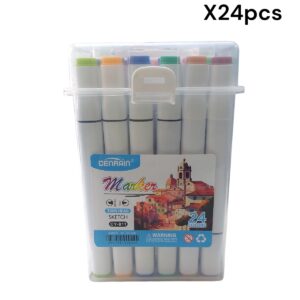 MARCADOR DOBLE PUNTA EN VALIJA 24COLORES