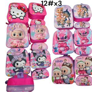 MOCHILA 3D 12* C/LUNCHRA CARTUCHERA 1CIERRE PERSONAJE NENA C-10