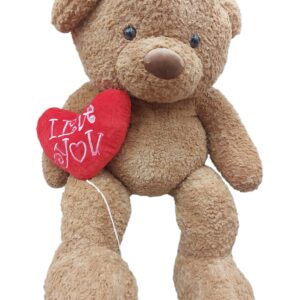 OSO CON GLOBO CORAZON I LOVE YOU 130CM BEIGE