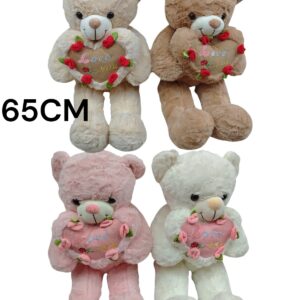 PELUCHE OSO CORAZON FLOR 65CM