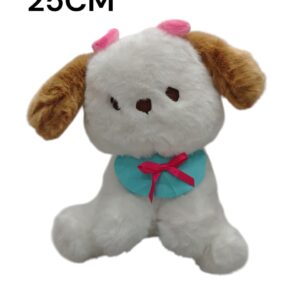 PELUCHE PERRITO CON BABERO AZUL 25CM