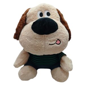 PELUCHE PERRO MARRON REMERA RAYADA 40CM