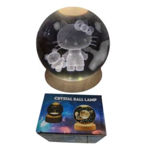 ESFERA CRISTAL LUZ KITTY 8CM -4 15049