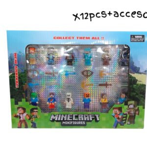 MUÑECO MINECRAFT X12PCS+ACCESORIOS