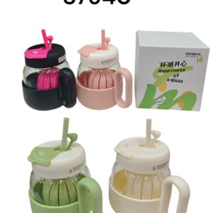 VASO VIDRIO CON TAPA SORBETE INFUSOR 87940 600ML