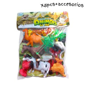 ANIMALES MUNDO EN BOLSA X8PCS +ACCESORIOS (669-17)