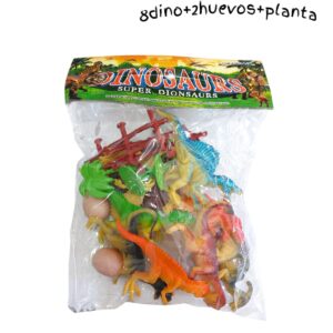 DINOSAURIO EN BOLSA X8PCS C/HUEVO Y PLANTA (1921)
