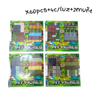 CUBO MAGNETICO DE MINECRAFT X60PCS+4C/LUZ+2MUÑECOS (3303)