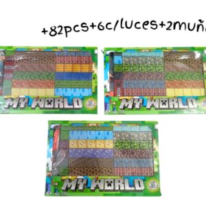 CUBO MAGNETICO DE MINECRAFT X82PCS+6C/LUZ+2MUÑECOS (3304)