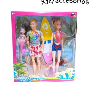 MUÑECAS CON NOVIO Y BEBÉ SUMMER C/ACCESORIOS