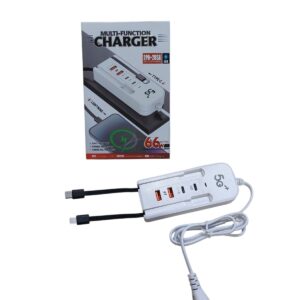 ZAPATILLA CARGADOR 66W C/ENTRADA (2 TIPOC, 2USB Y LIGHTNING)